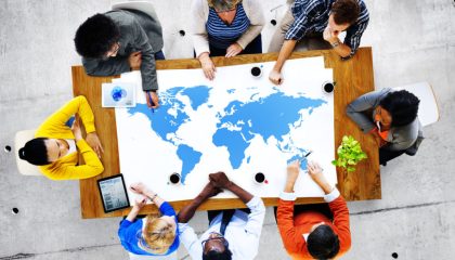 Group of Diverse Business People Discussing About World Issues